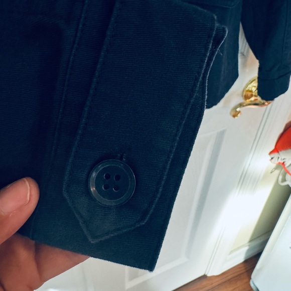 Navy Blue Cinched-waisted Utility jacket for women - Picture 3 of 5